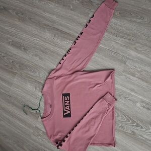 Vans Pink Long Sleeve Crop Top
